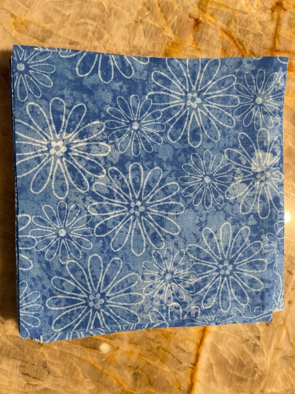 56 Precut 5" Cotton Quilt Squares Blue Charm Pack